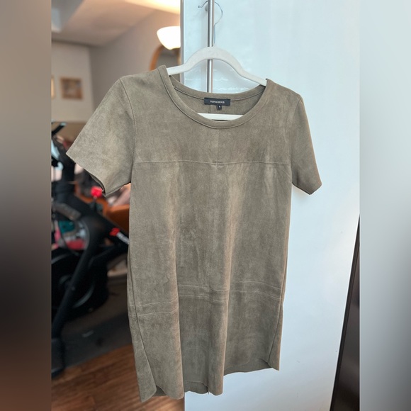 Faux Suede Olive Dress - Picture 3 of 3